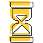 yellow icon of sand timer